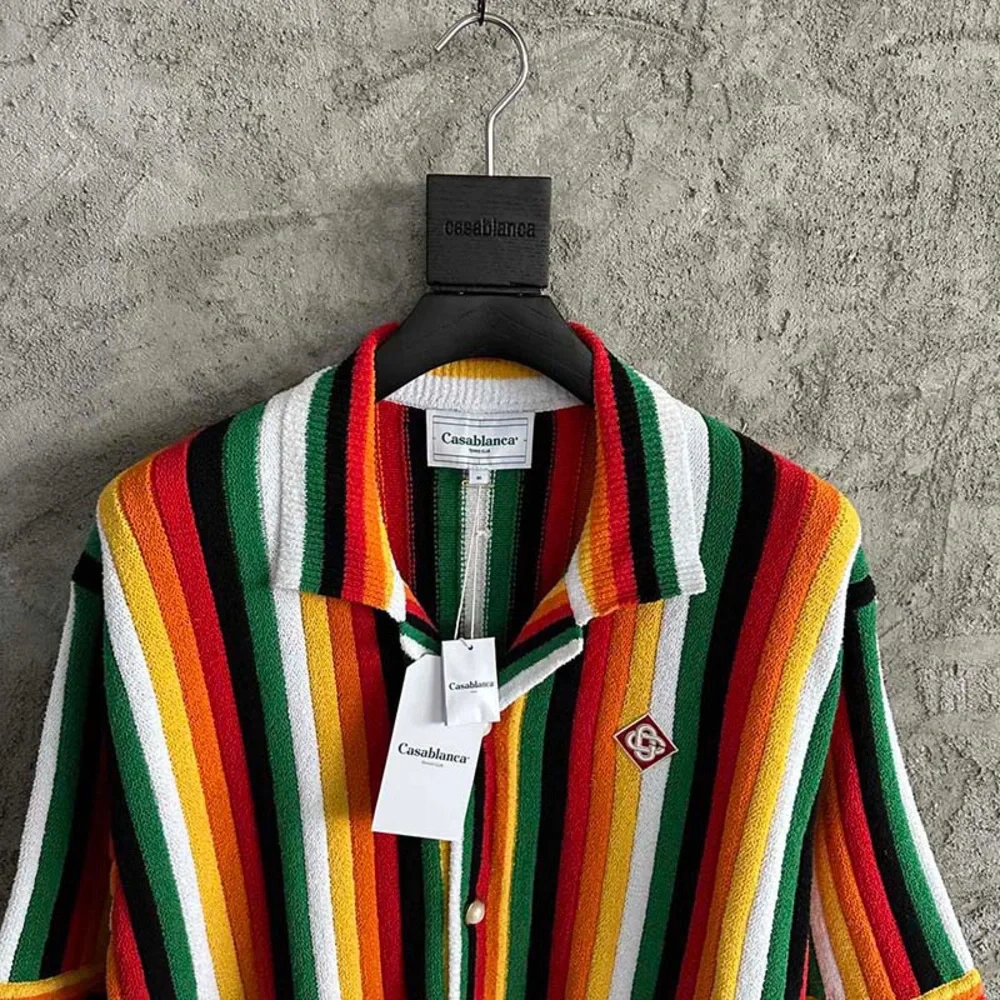 Casablanca  Striped Terry Short Sleeve Shirt